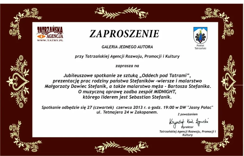 Jubileuszowe spotkanie ze sztuką „Oddech pod Tatrami”