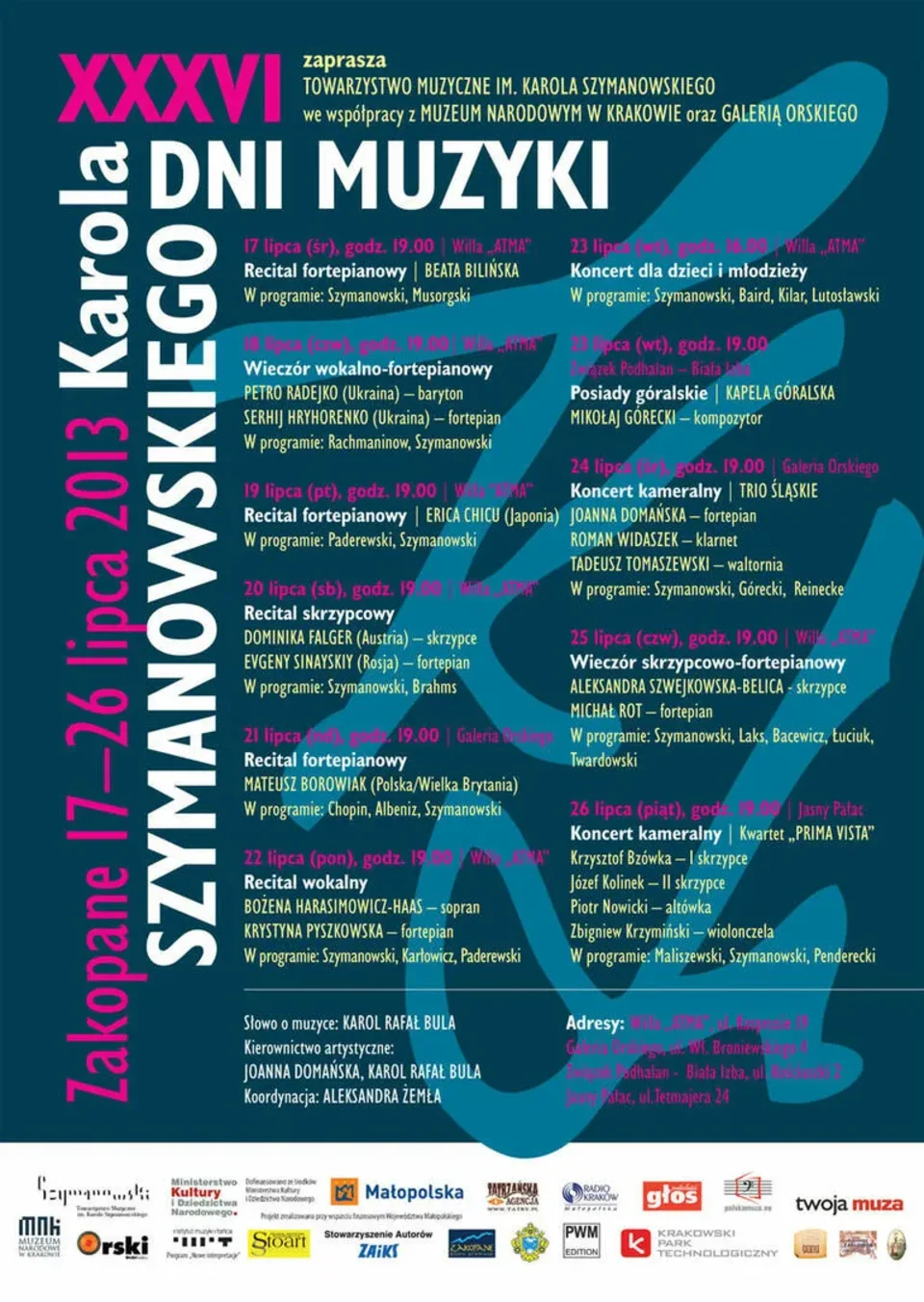 XXXVI Dni Muzyki Karola Szymanowskiego