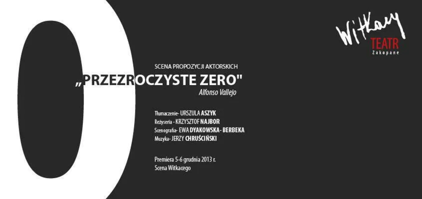 Przezroczyste zero - Alfonso Vallejo – premiera 5/6 grudnia 2013 r.