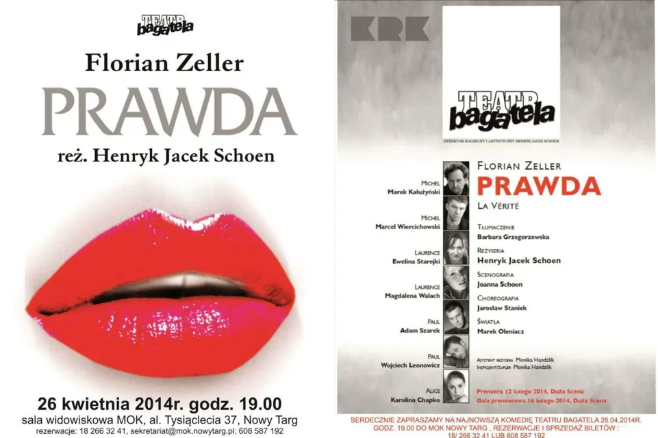 Prawda NAJNOWSZY SPEKTAKL KOMEDIOWY TEATRU BAGATELA!