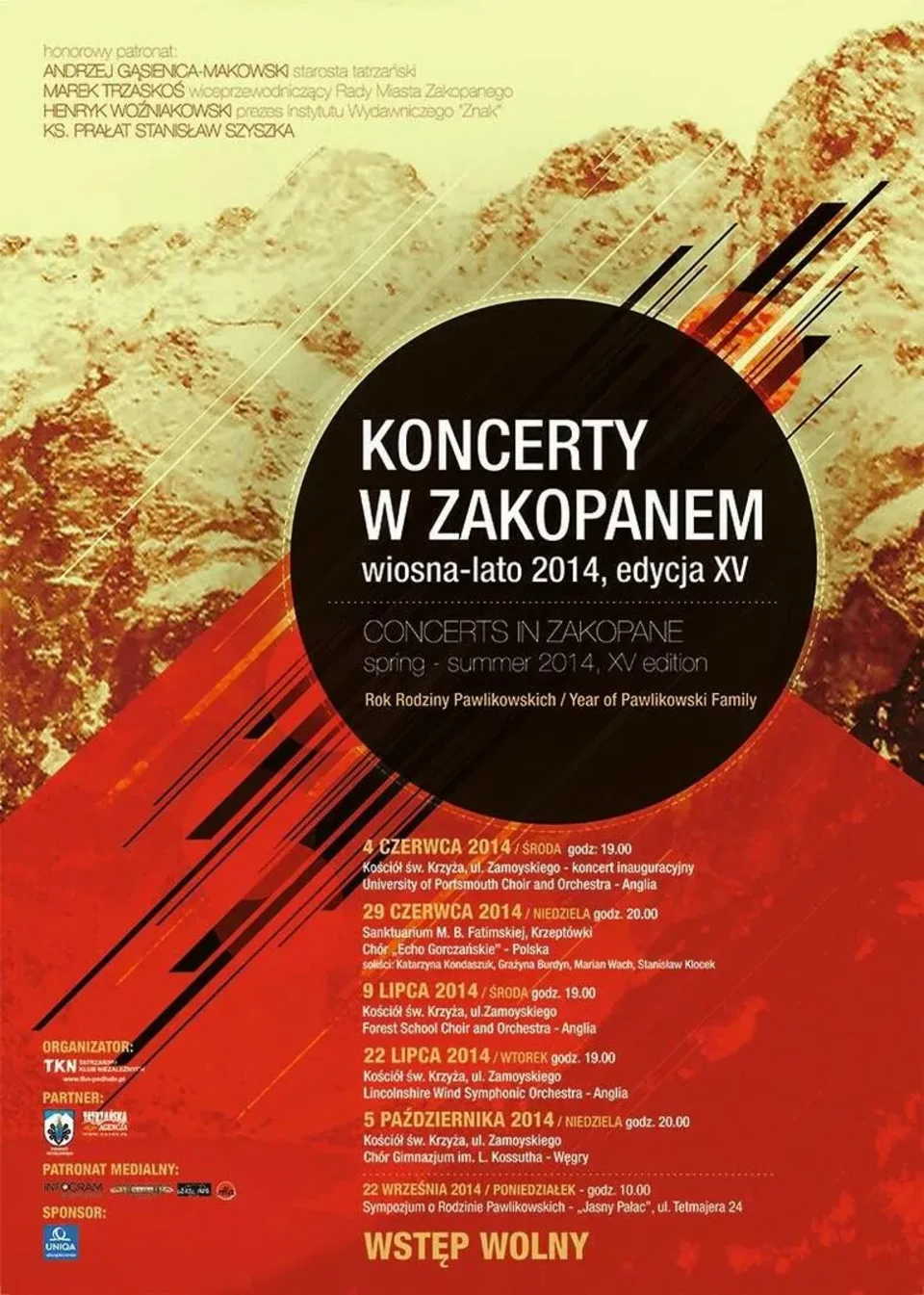 „Koncerty w Zakopanem” wiosna – lato 2014