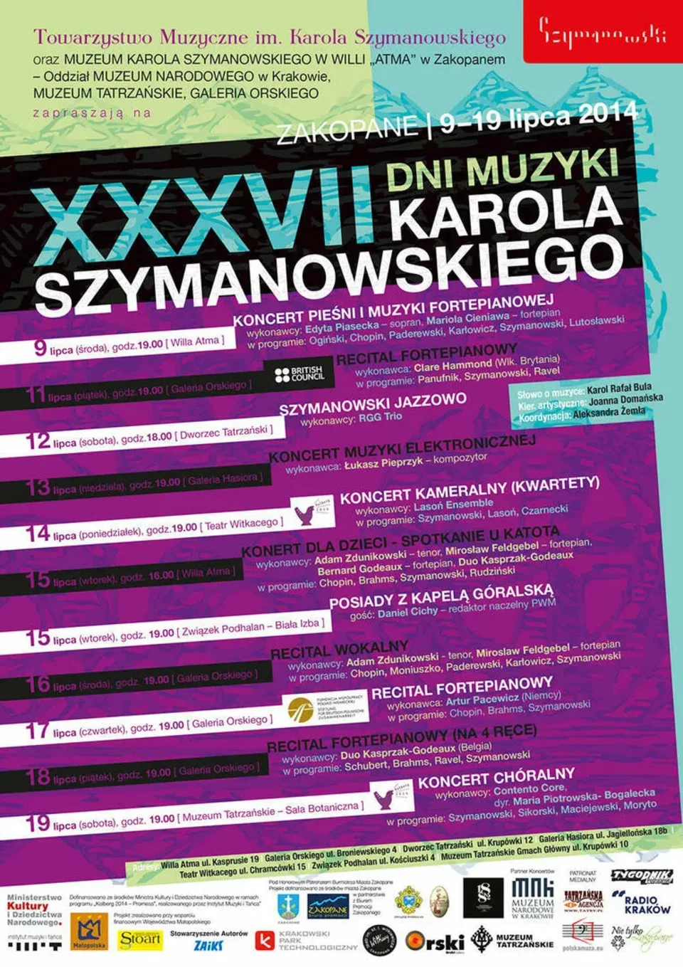XXXVII Dni Muzyki Karola Szymanowskiego w Zakopanem