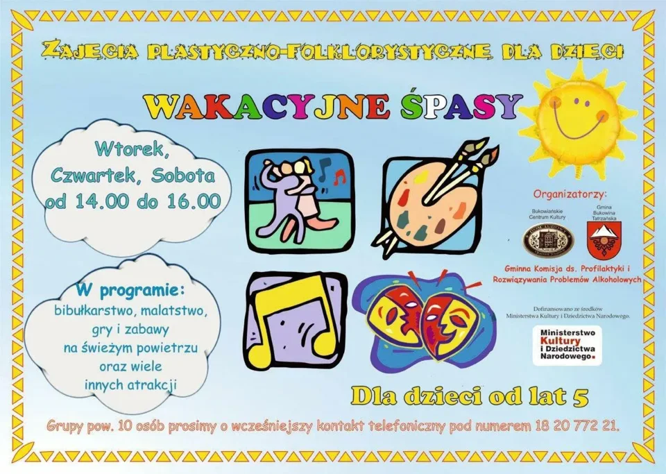Zajęcia folklorystyczno-plastyczne „Wakacyjne śpasy”