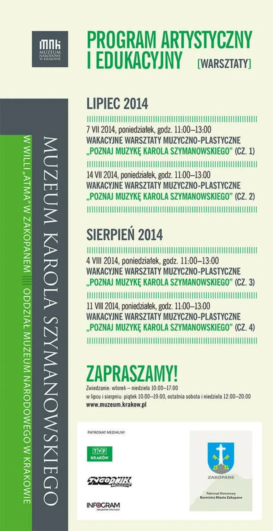 Edukacyjne warsztaty muzyczno-plastyczne "Poznaj muzykę Karola Szymanowskiego"