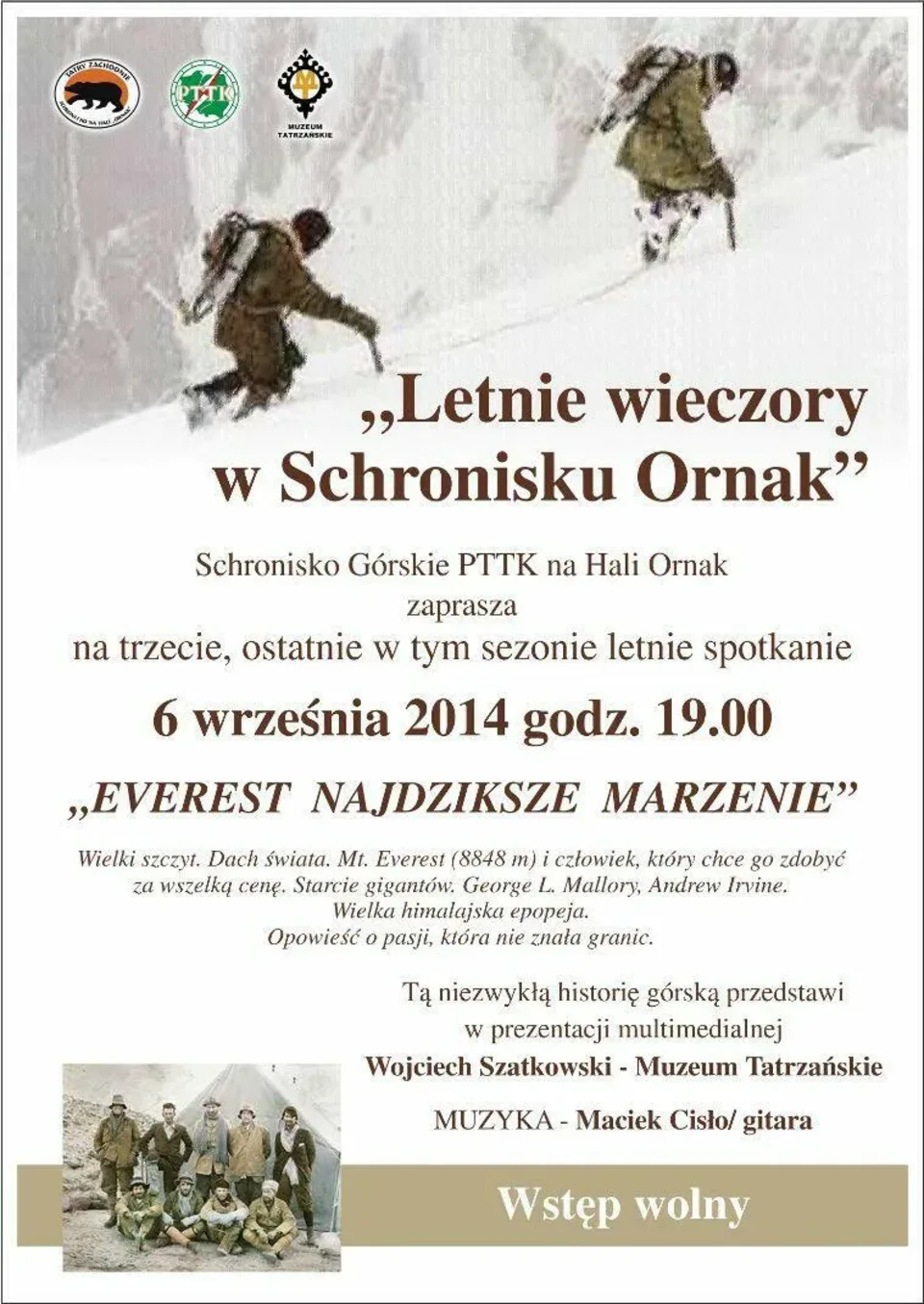 WIECZÓR GÓRSKI W SCHRONISKU PTTK NA HALI ORNAK