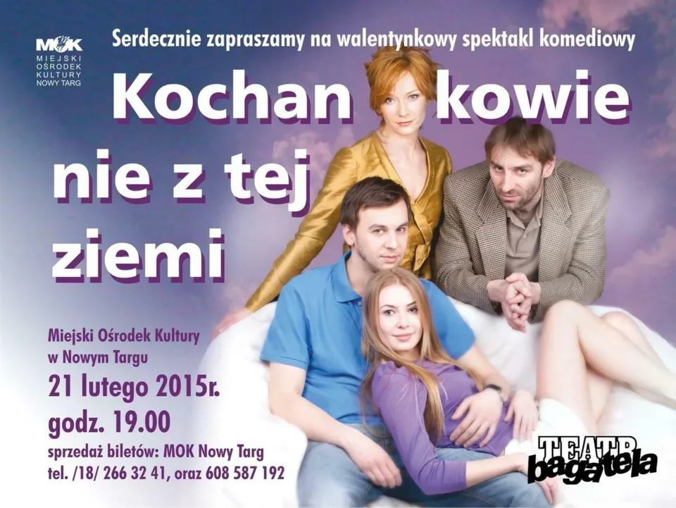 Kochankowie nie z tej ziemi - komediowy spektakl walentynkowy Teatru Bagatela