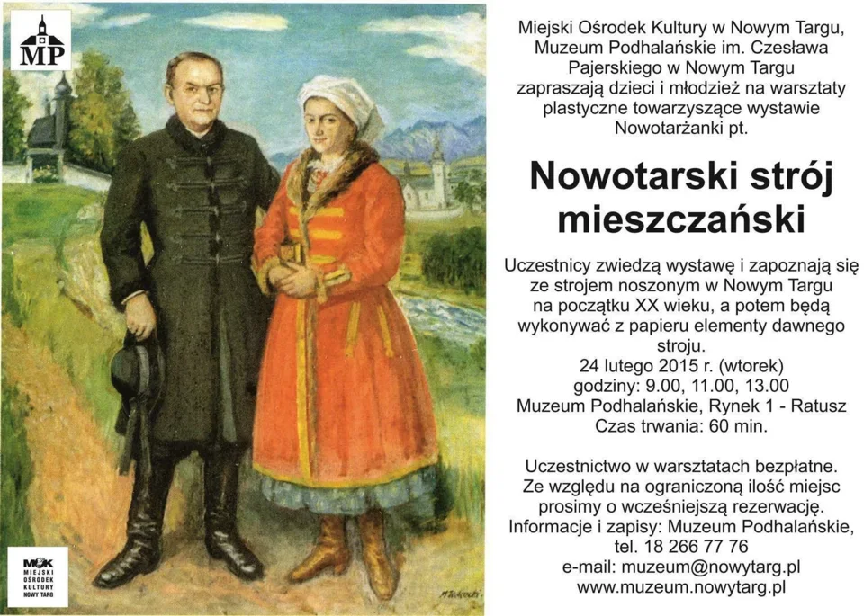 Nowotarski strój mieszczański - bezpłatne warsztaty w MP w ramach zimy w mieście