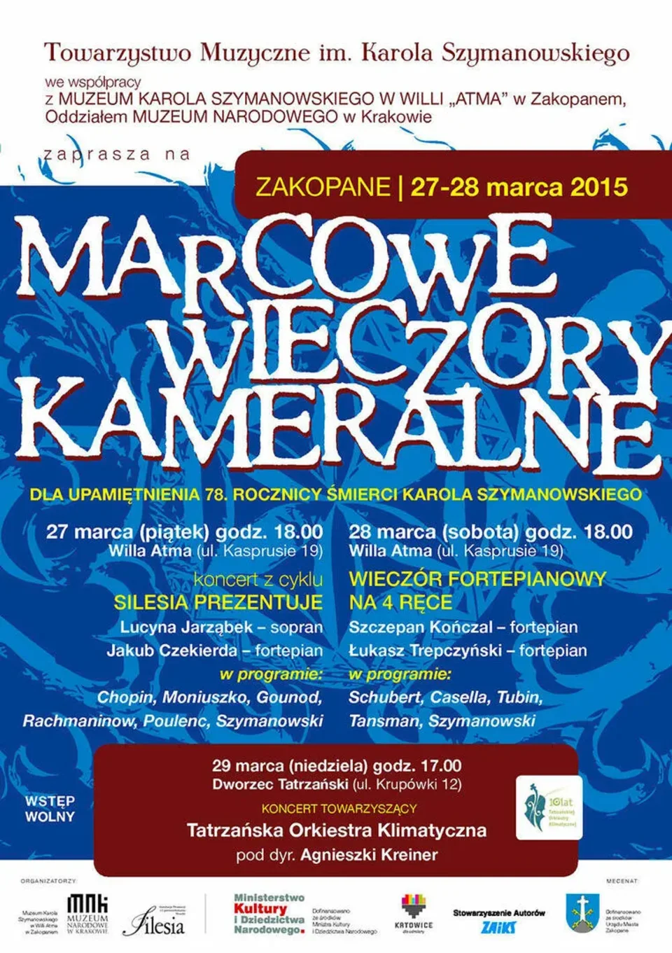 Marcowe Wieczory Kameralne w willi Atma