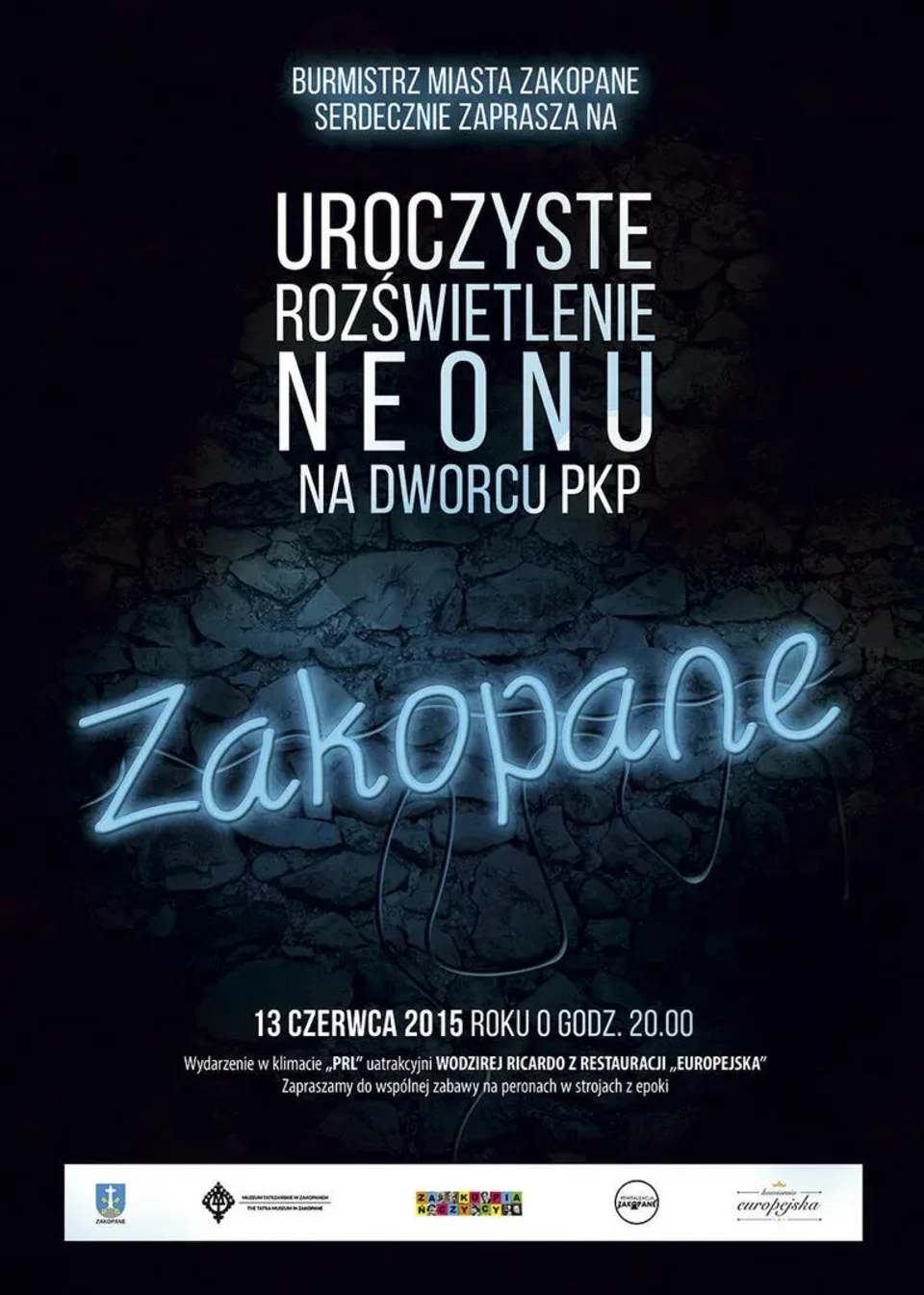 UROCZYSTE ROZŚWIETLENIE NEONU NA DWORCU PKP ZAKOPANE