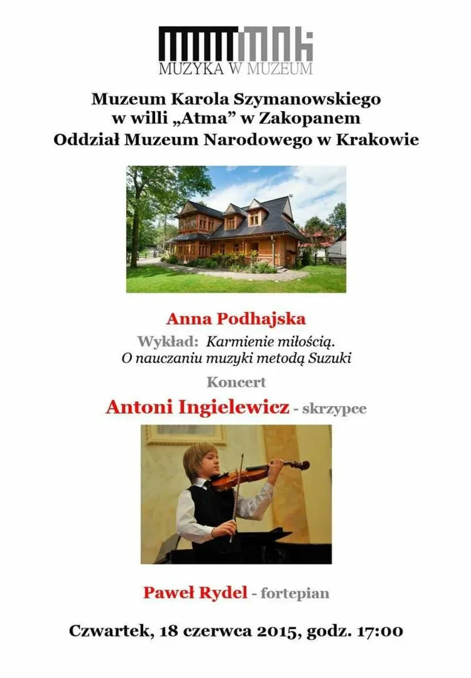 Młody wirtuoz 18 czerwca w Atmie