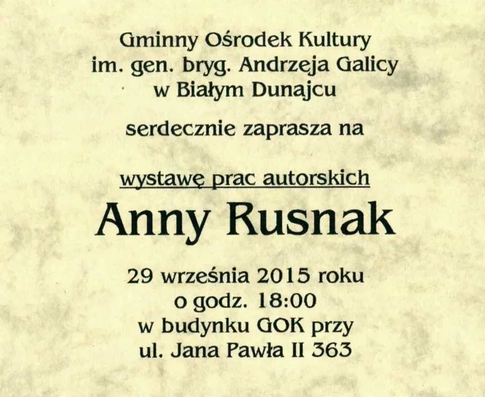 Wernisaz wystawy Anny Rusnak