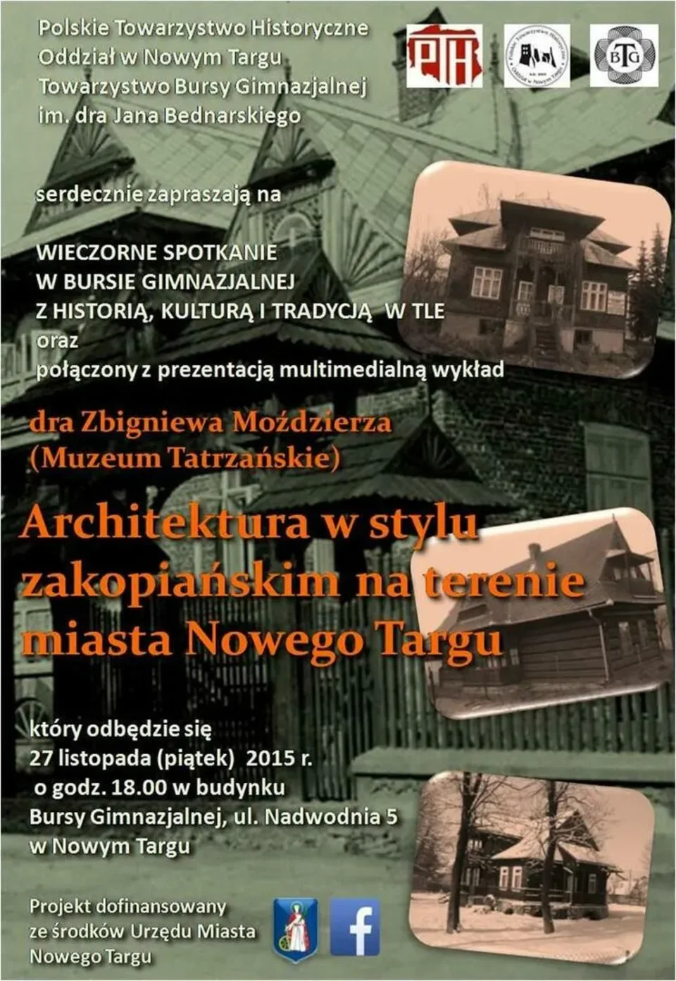 Wykład „Architektura w stylu zakopiańskim na terenie miasta Nowego Targu”