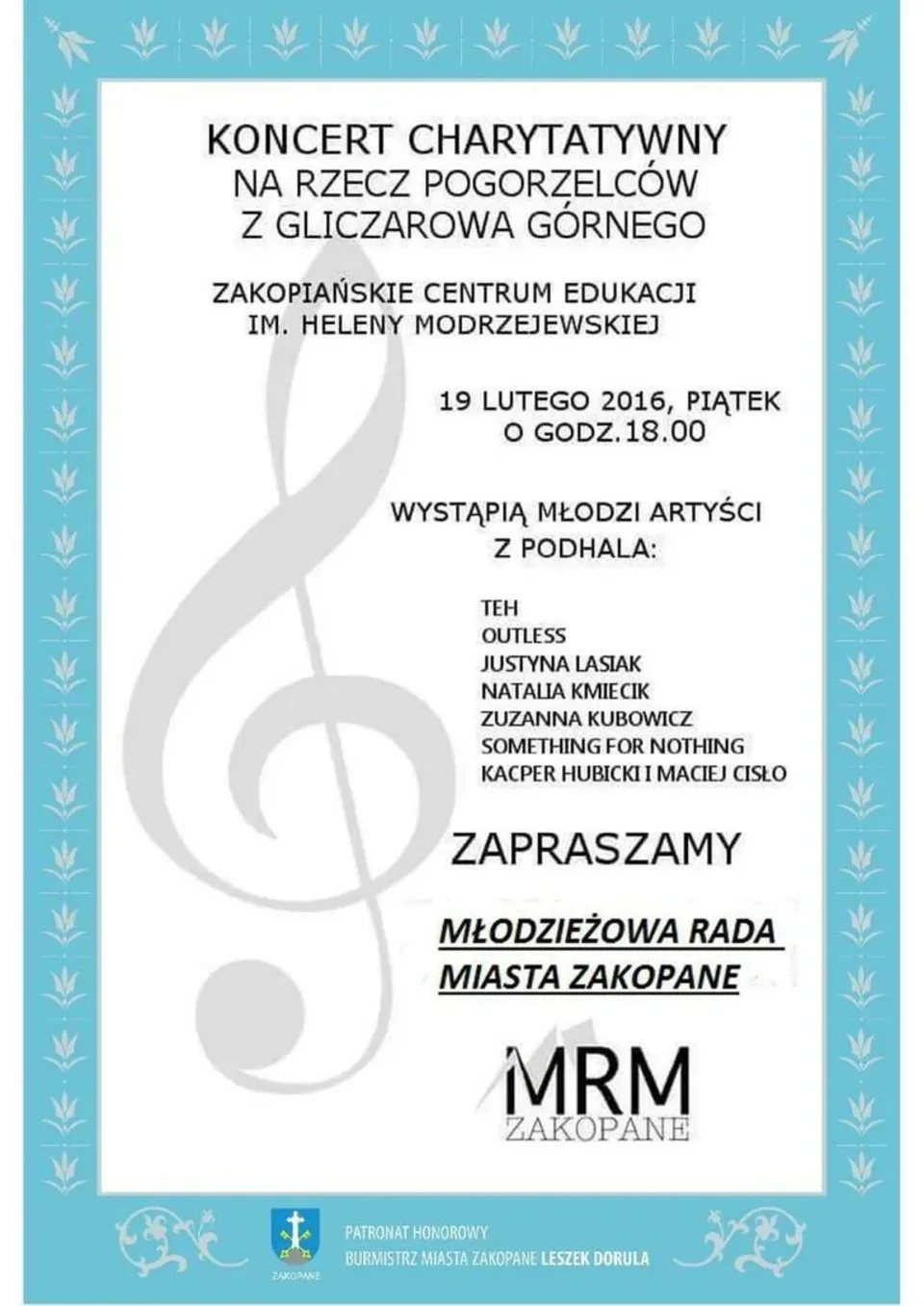 Koncert charytatywny Młodzieżowej Rady Miasta