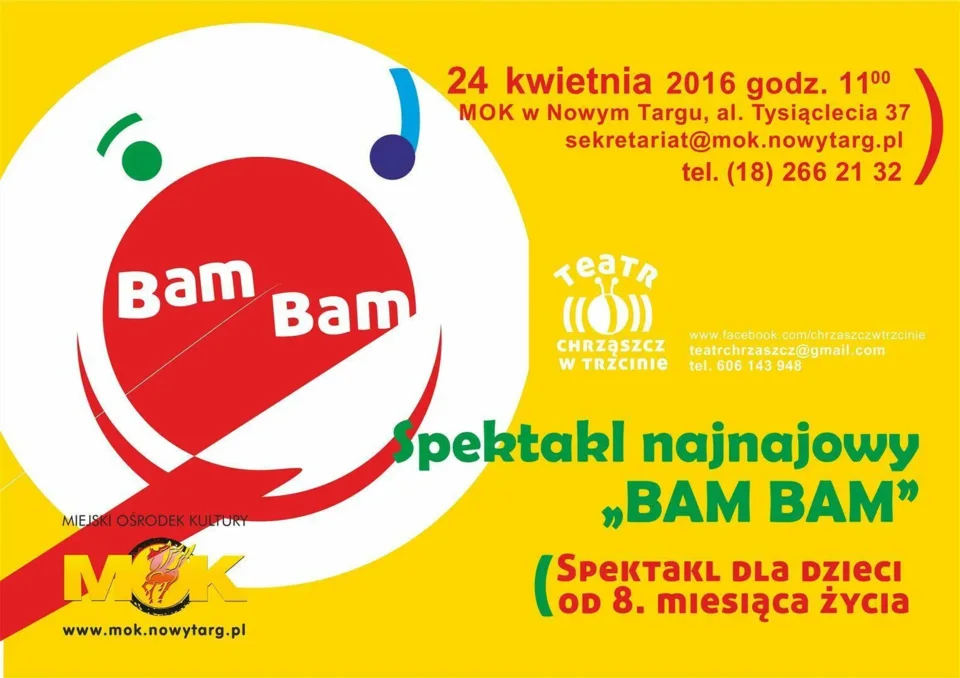 „Bam-bam” spektakl najnajowy, czyli dla najmłodszych