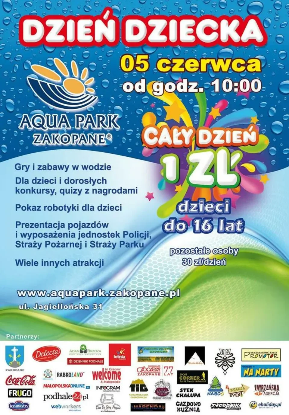 Wielkie świętowanie Dnia Dziecka w Aqua Park Zakopane
