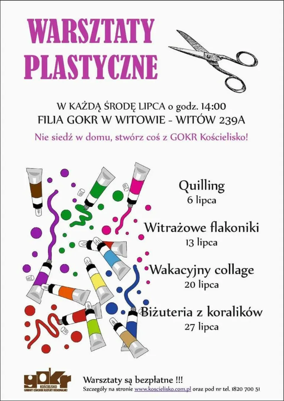 WAKACYJNE WARSZTATY Z GOKR KOŚCIELISKO