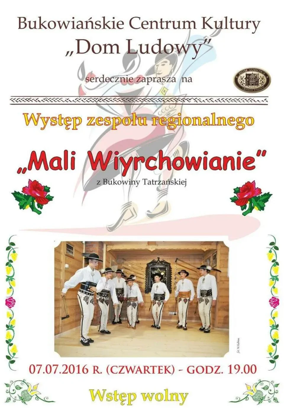 Występ zespołu regionalnego "Mali Wiyrchowianie"