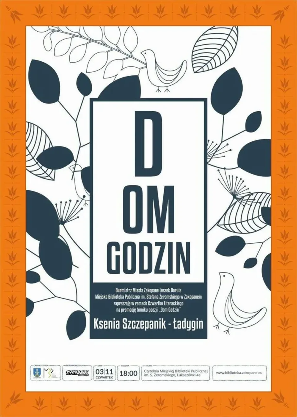 Promocja tomiku poezji "Dom Godzin" Kseni Szczepanik-Ładygin