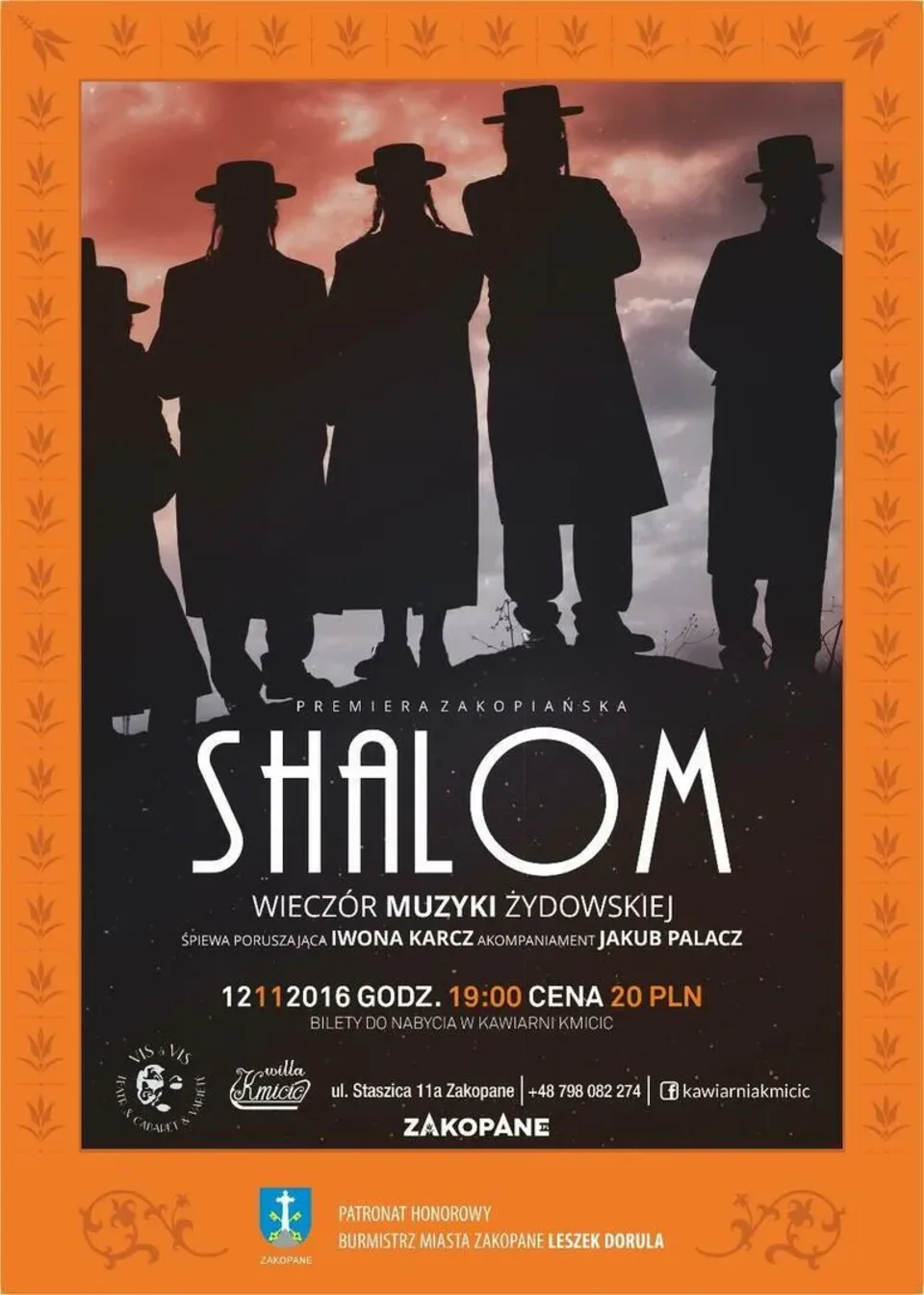 "SHALOM" WIECZÓR MUZYKI ŻYDOWSKIEJ - PREMIERA ZAKOPIAŃSKA!