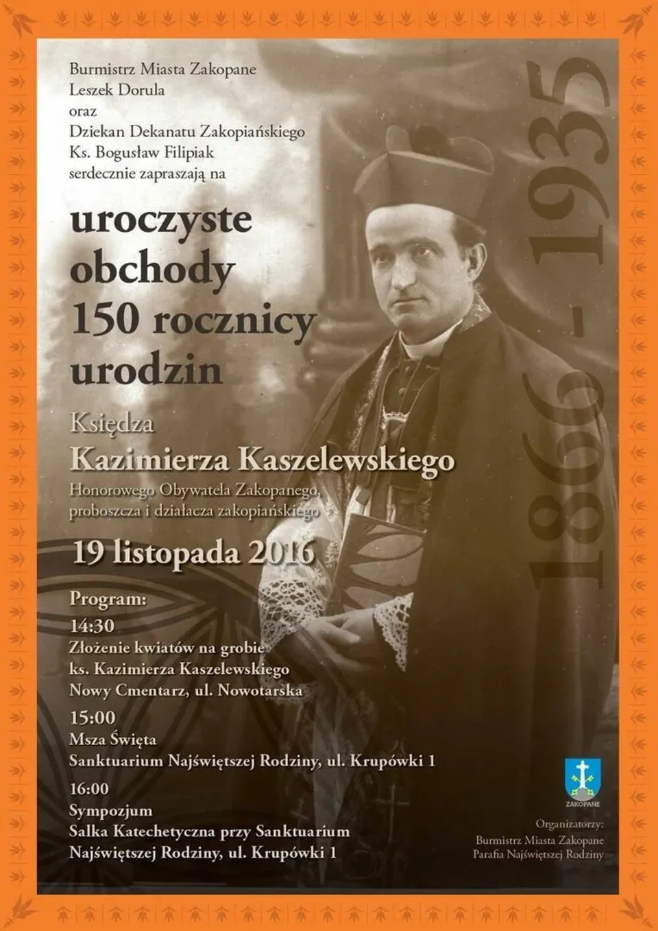 Uroczyste obchody 150. rocznicy urodzin Księdza Kaszelewskiego