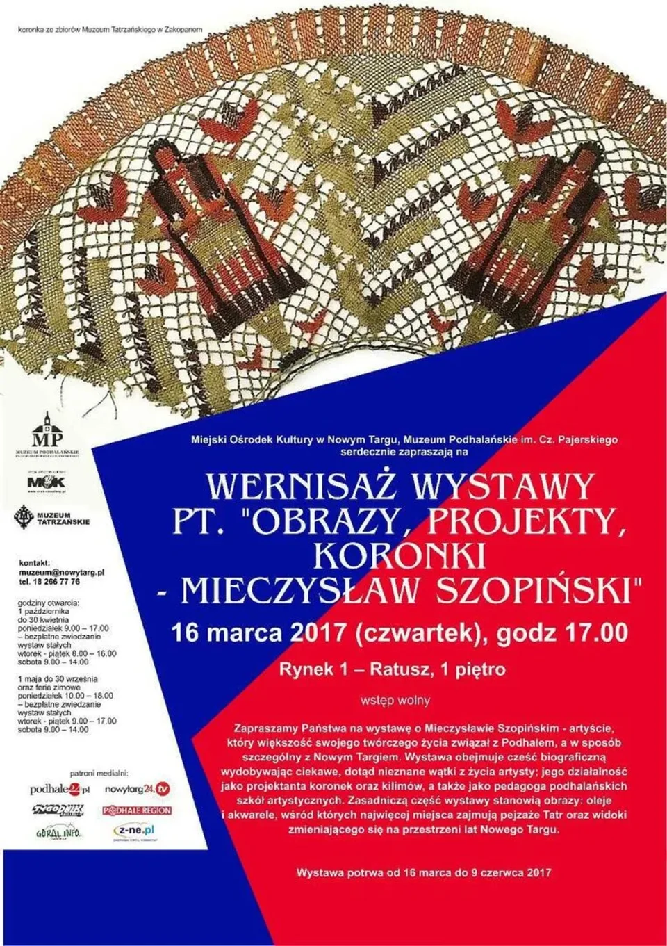 Wernisaż wystawy "Obrazy, projekty, koronki – Mieczysław Szopiński"