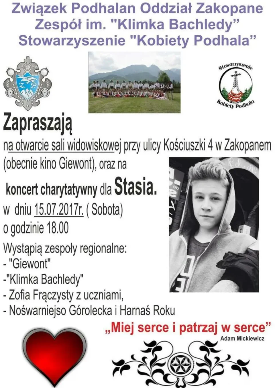 Koncert charytatywny dla Stasia