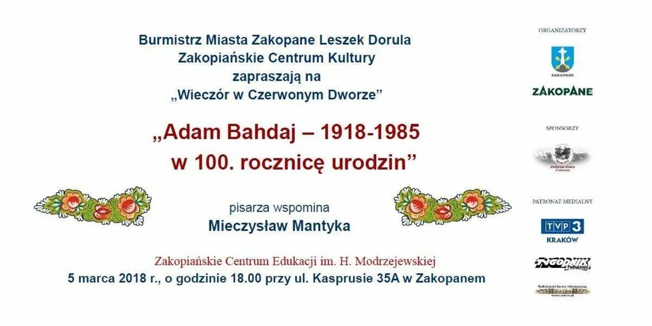 Adam Bahdaj – w 100. rocznicę urodzin