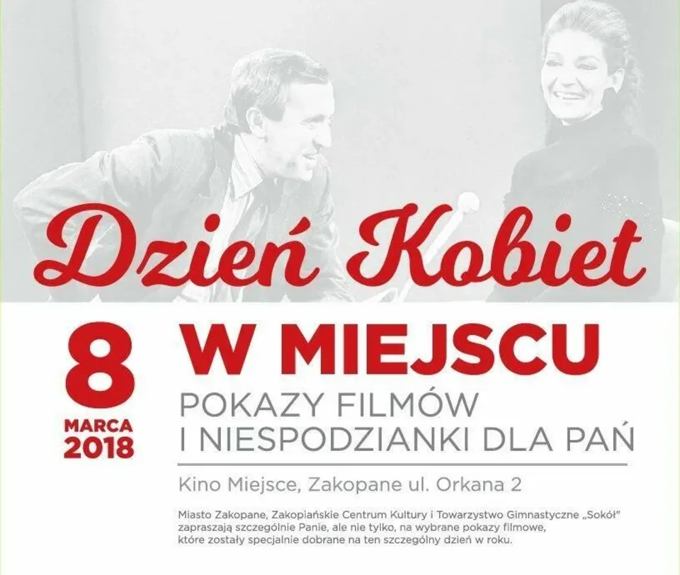 Dzień Kobiet w Miejscu. Pokazy filmów i niespodzianki dla Pań