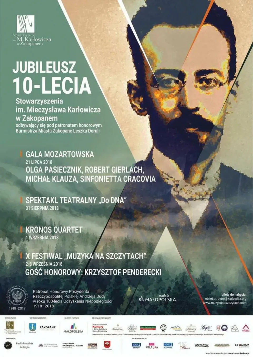 10-LECIE STOWARZYSZENIA IM. MIECZYSŁAWA KARŁOWICZA I FESTIWALU "MUZYKA NA SZCZYTACH"