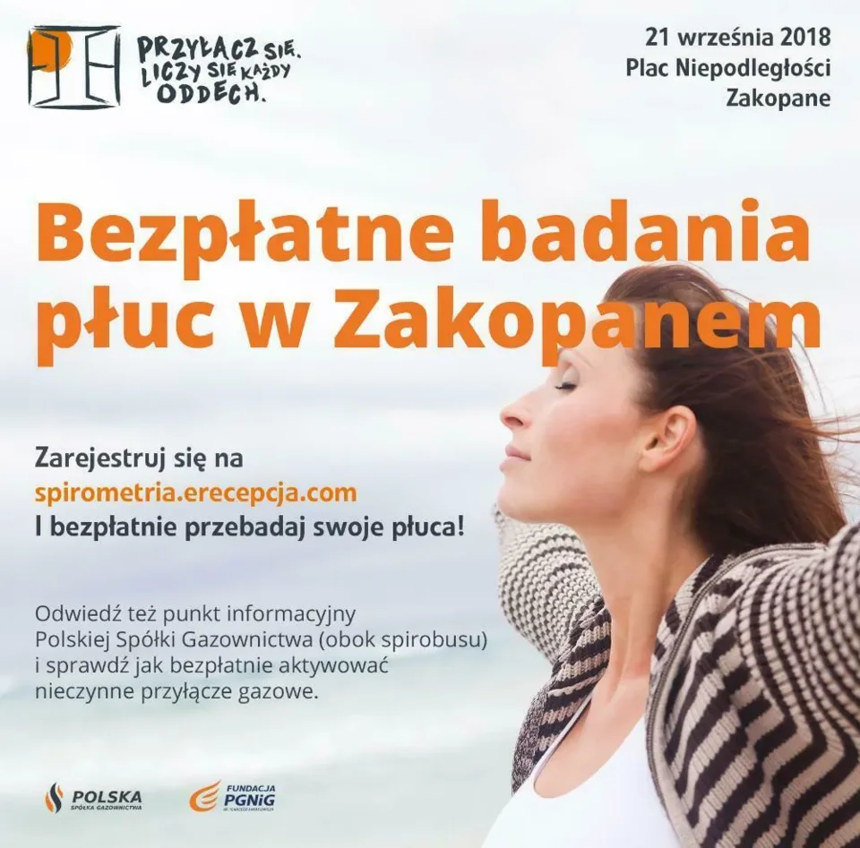 Bezpłatne spirometryczne badania płuc