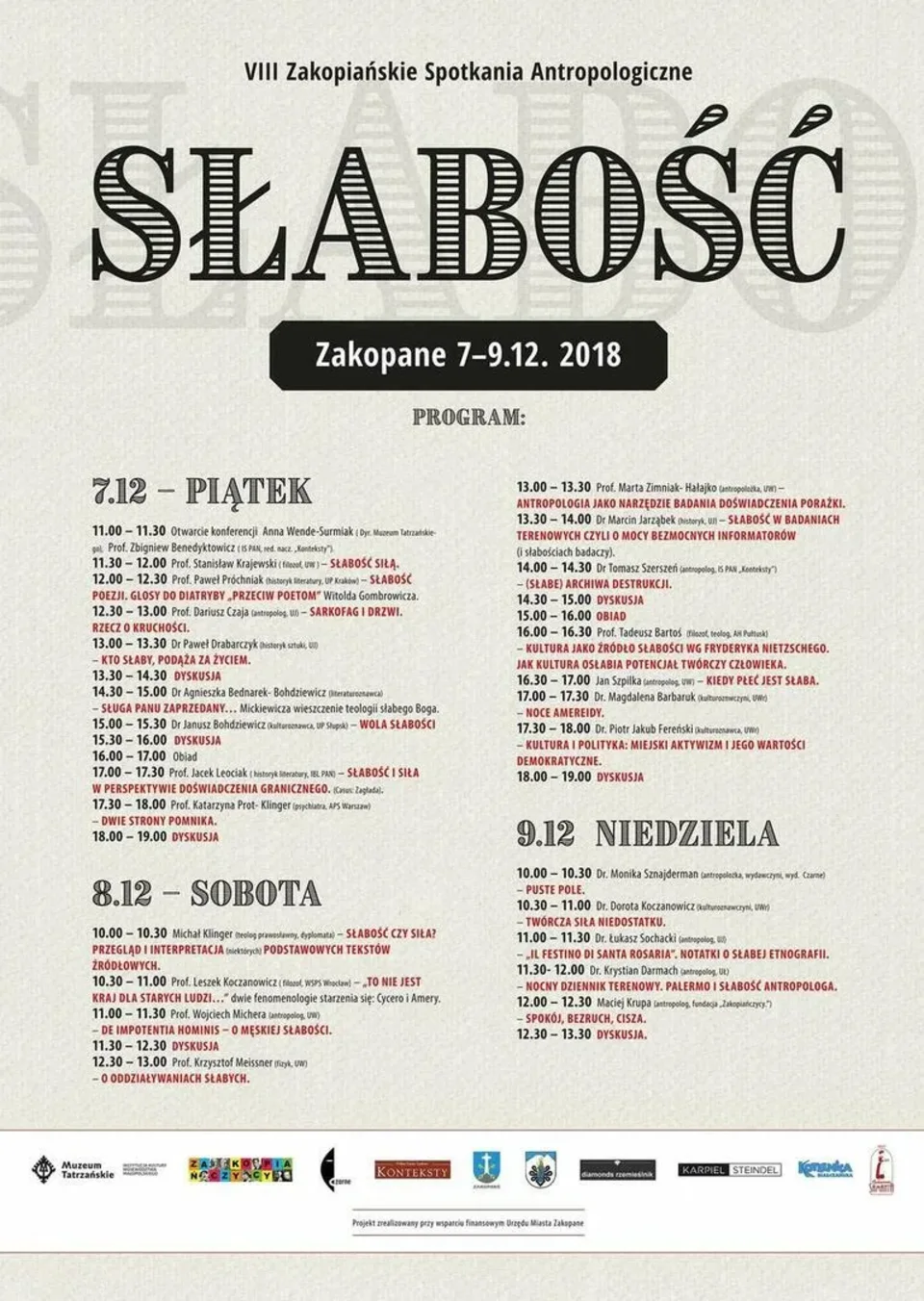 VIII ZAKOPIAŃSKIE SPOTKANIA ANTROPOLOGICZNE