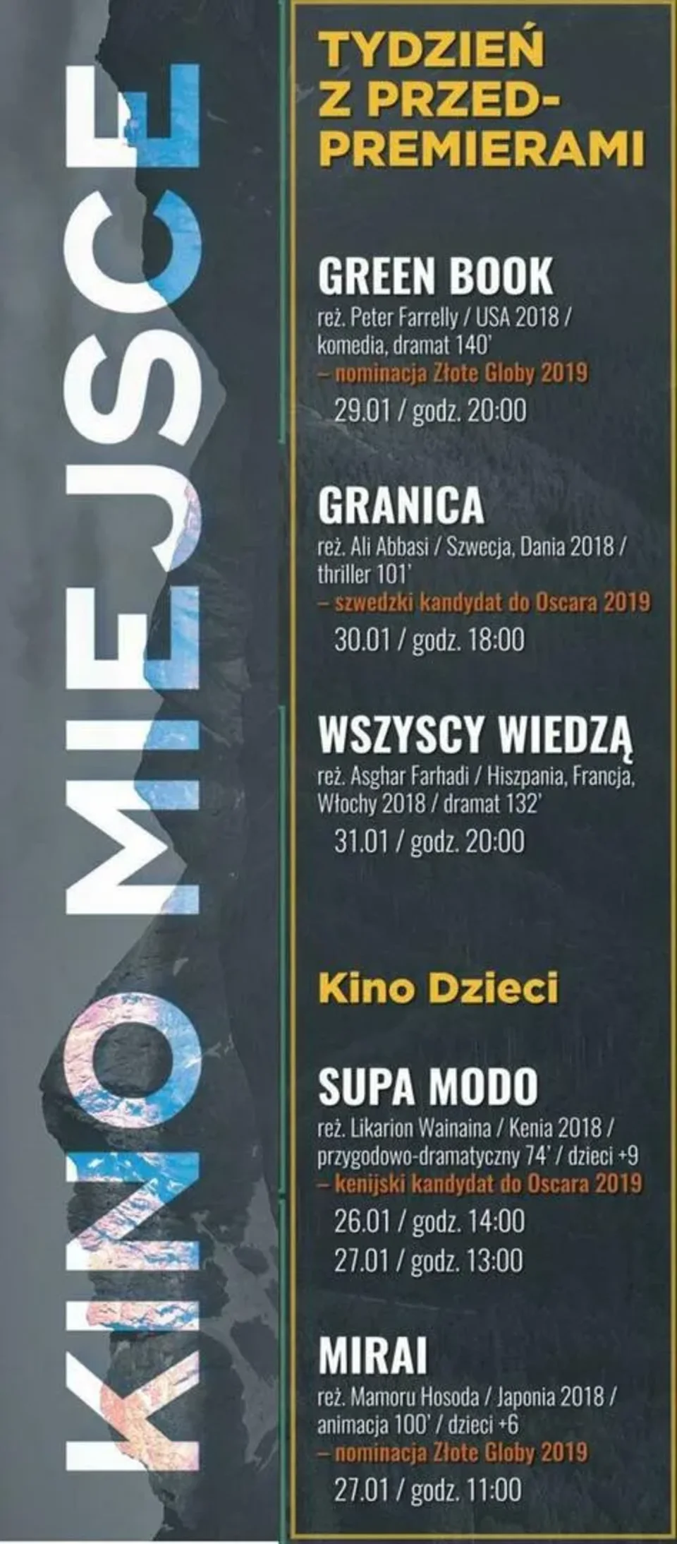 Tydzień z przedpremierami filmowymi w Kinie MIEJSCE