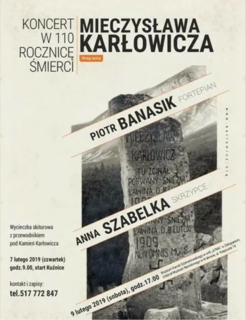 110. rocznica śmierci Mieczysława Karłowicza