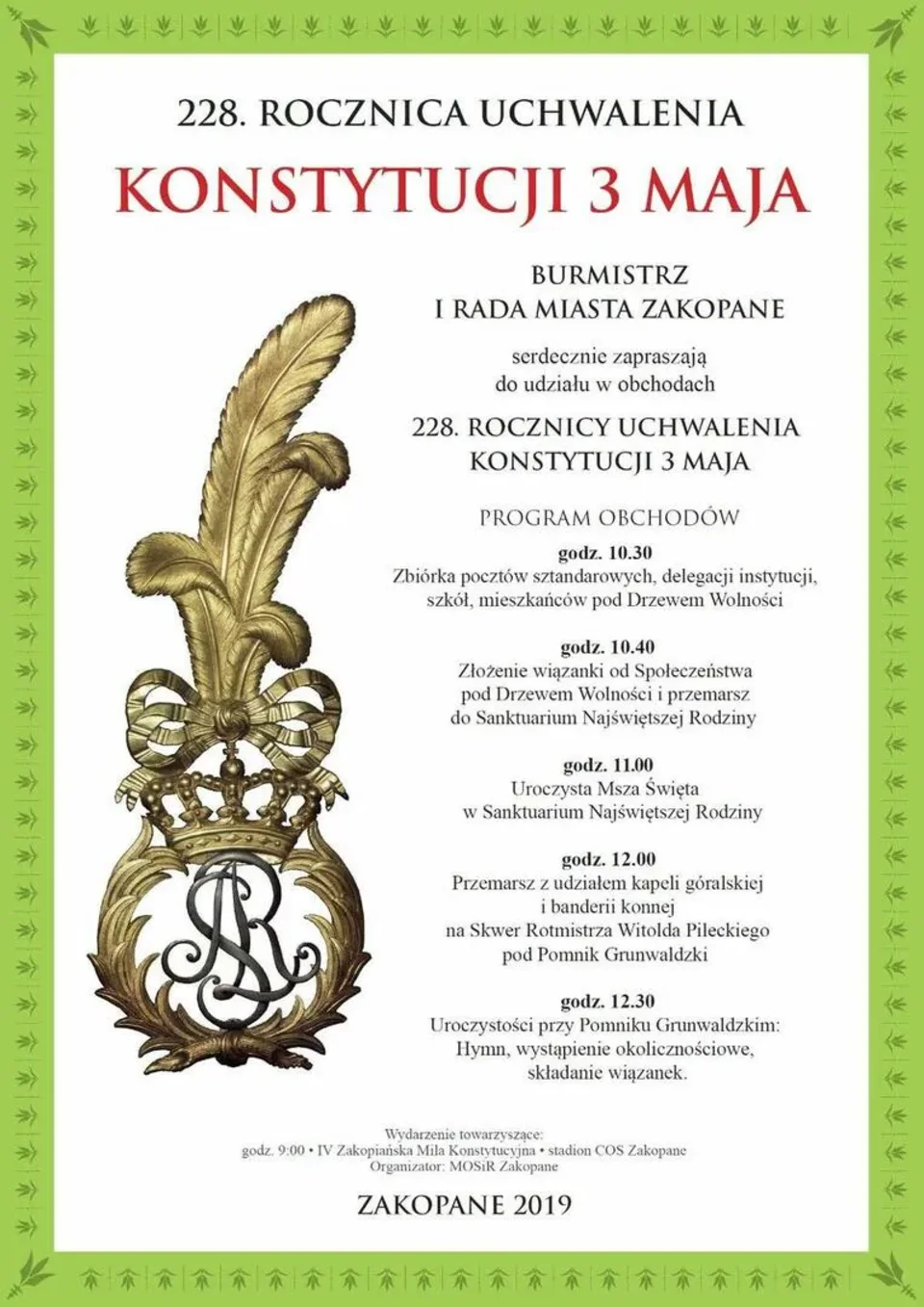 Obchody 228. Rocznicy Uchwalenia Konstytucji 3 Maja