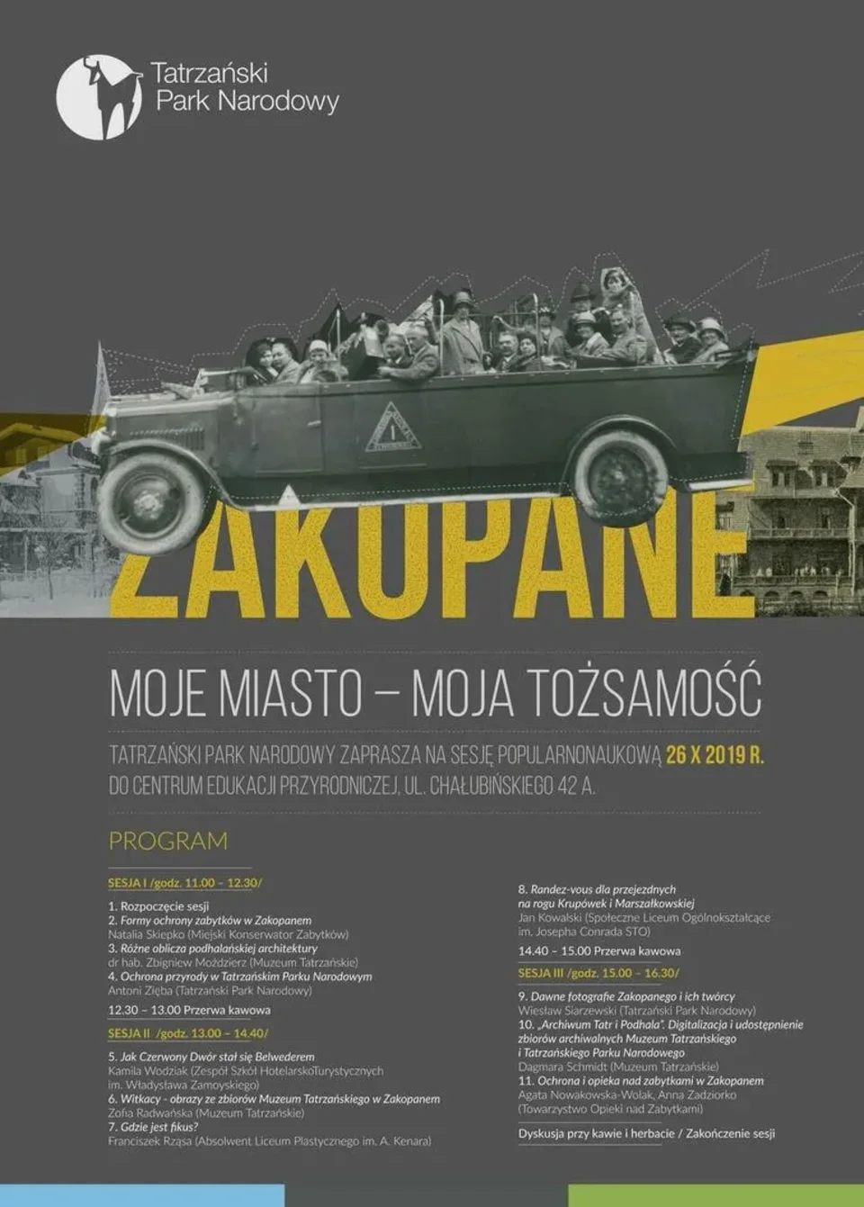 Sesja popularnonaukowa "Zakopane. Moje miasto – moja tożsamość"