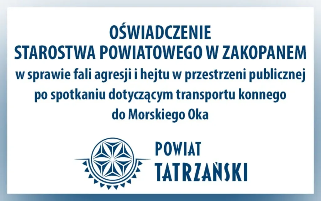 Oświadczenie po spotkaniu dotyczącym transportu konnego do Morskiego Oka