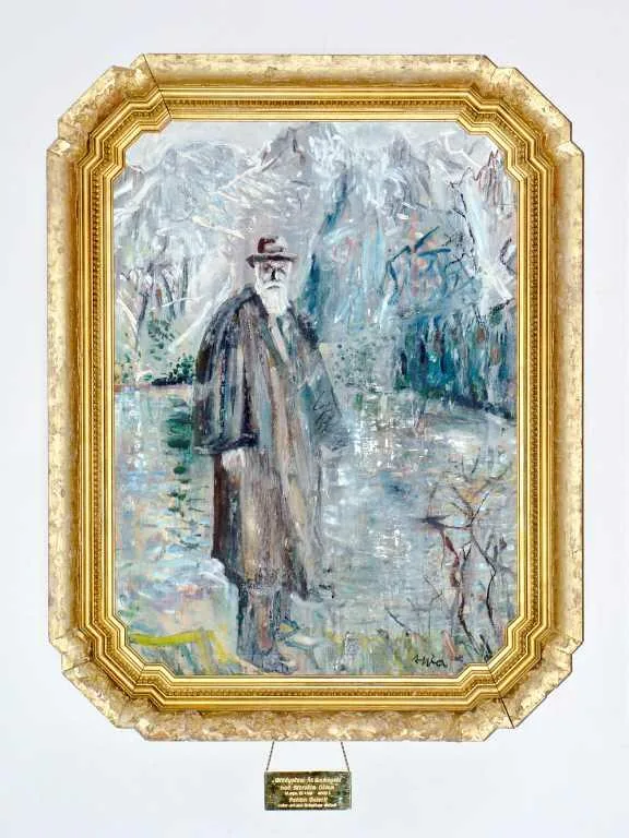 "Władysław hr. Zamoyski nad Morskim Okiem" Arkadiusz Waloch olej, płyta wym. 72x102cm rok wyk. 2002 (fot. Andrzej Samardak)